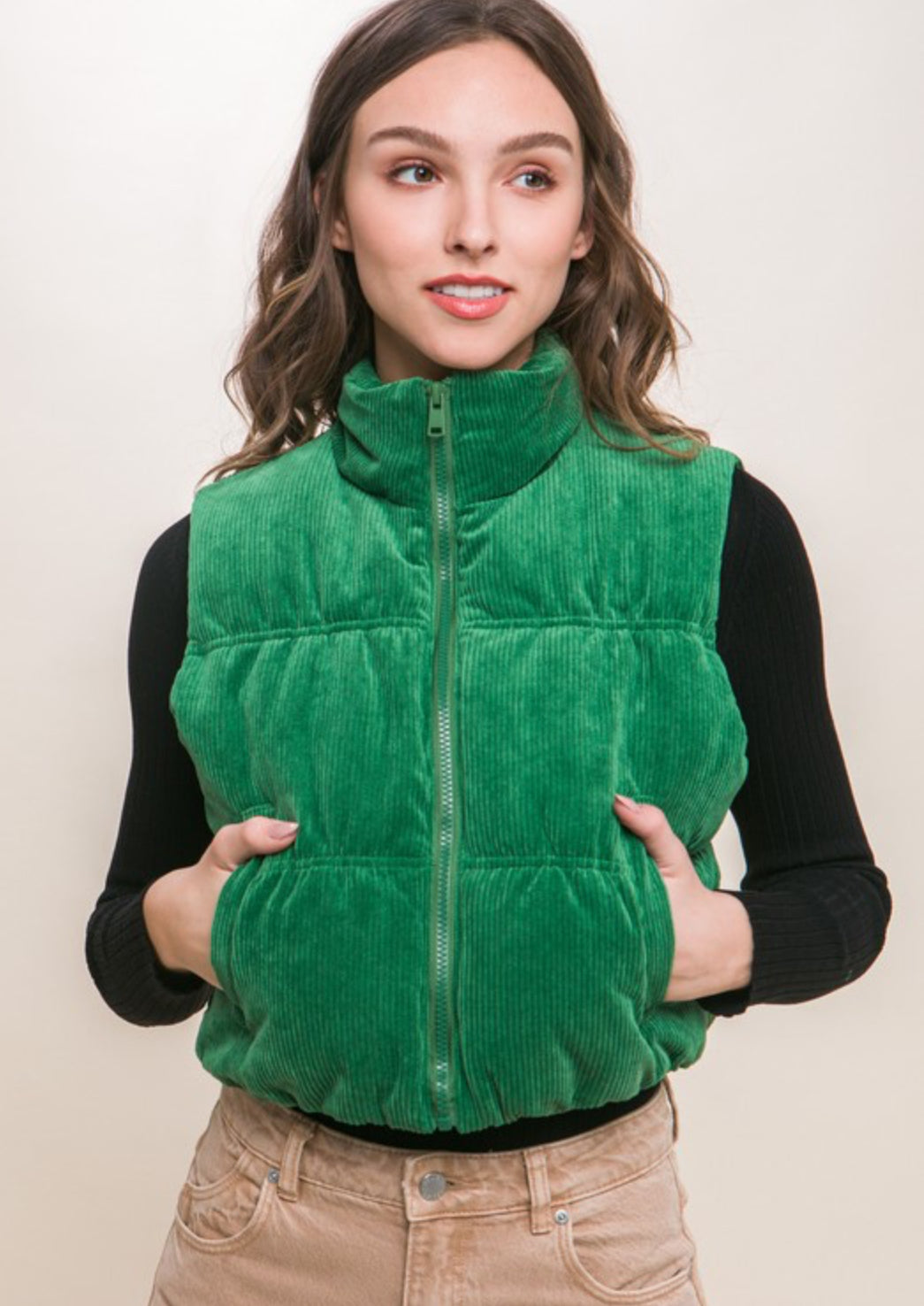 Andy Corduroy Vest- GREEN