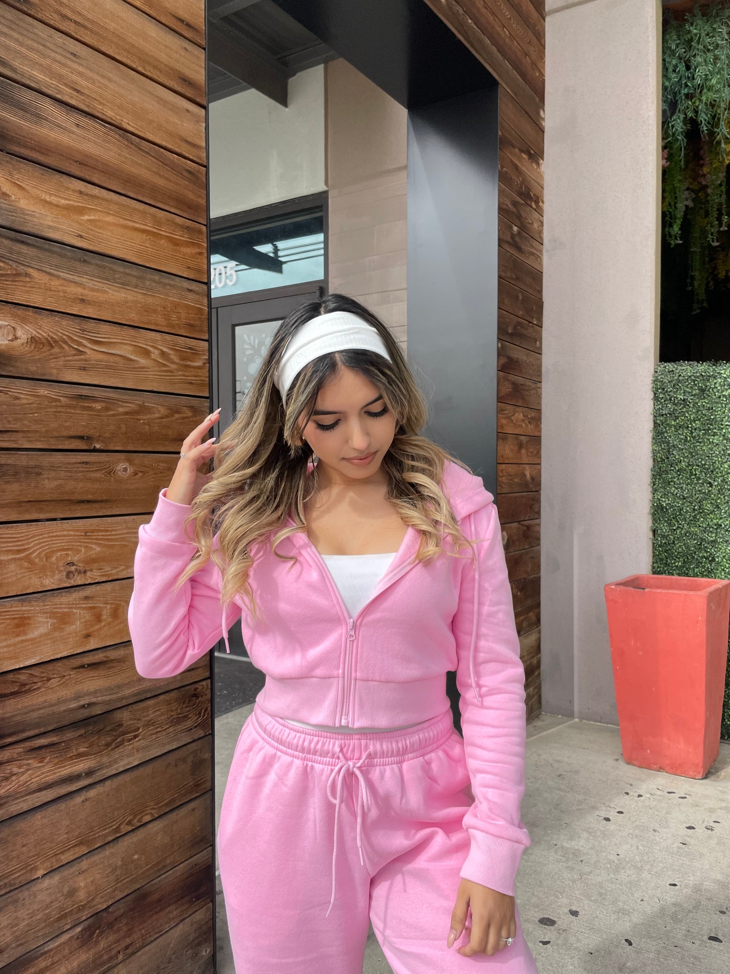 Cindy Fleece Zip Up Hoodie - Pink