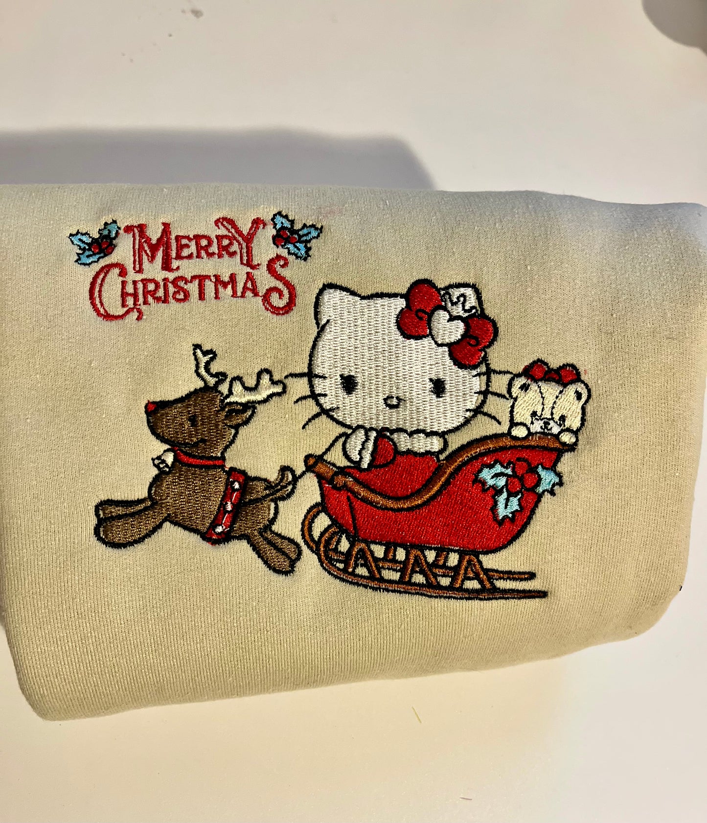 HK Christmas Embroidery Crewneck
