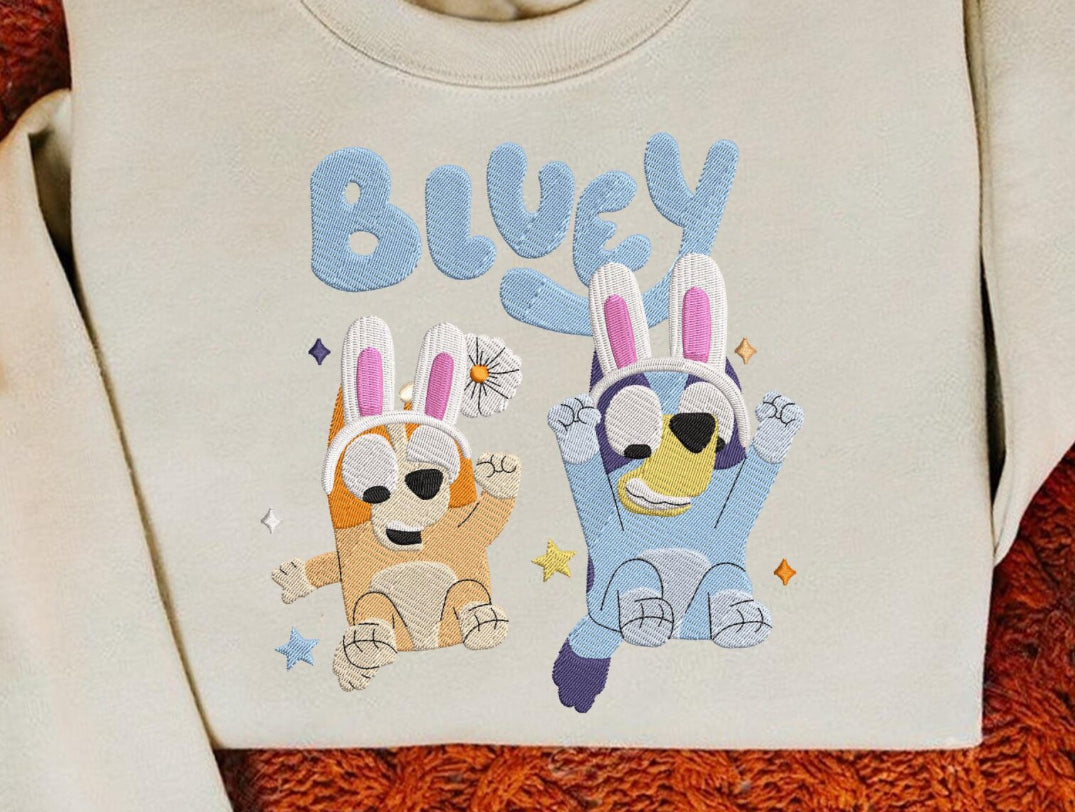 Easter Embroidery Crewneck Sweater
