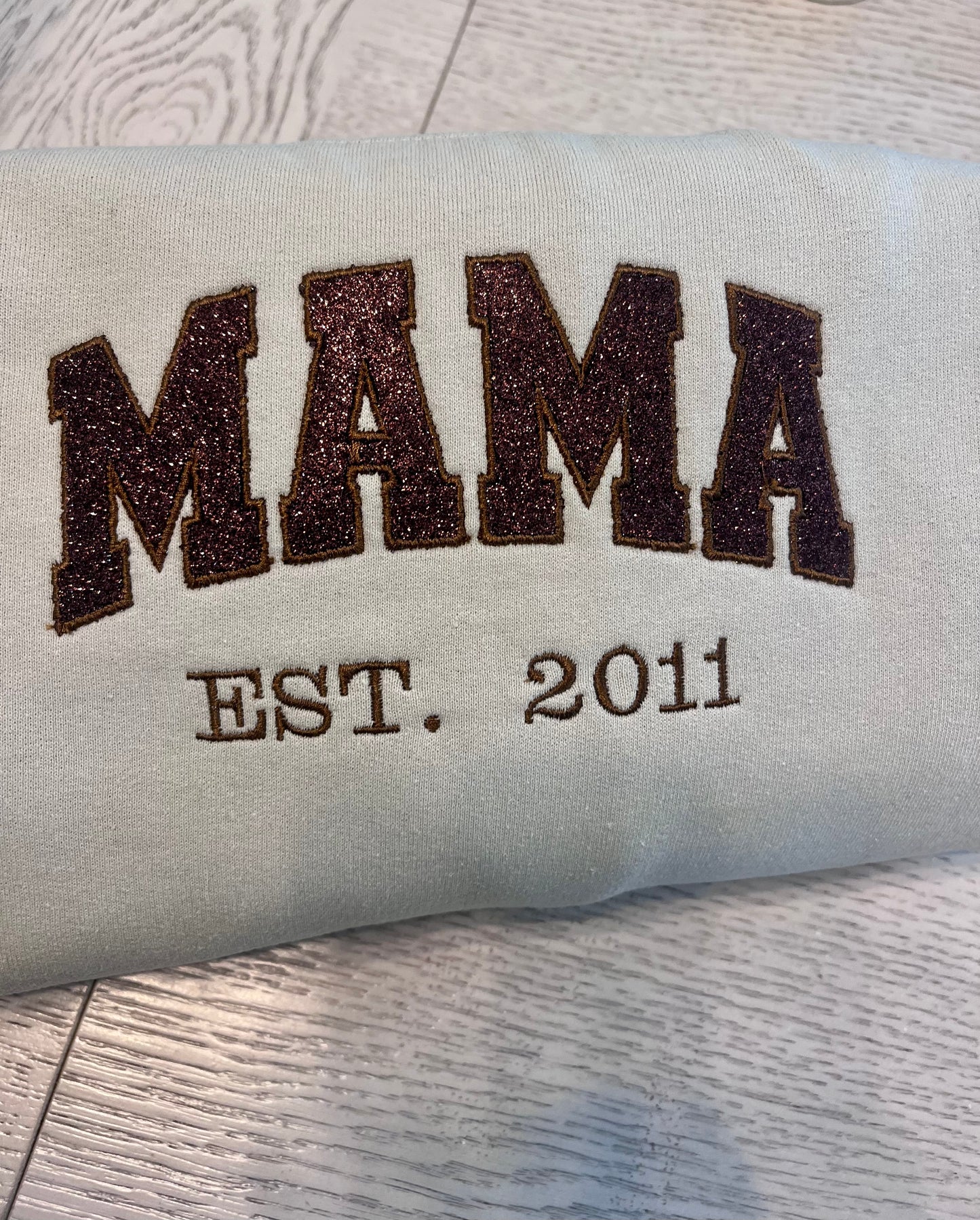 Glitter Mama Embroidery Crewneck Sweater