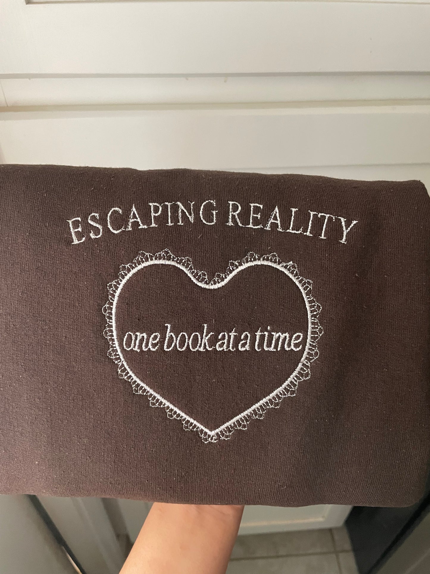 Escaping Reality Embroidery Crewneck Sweater