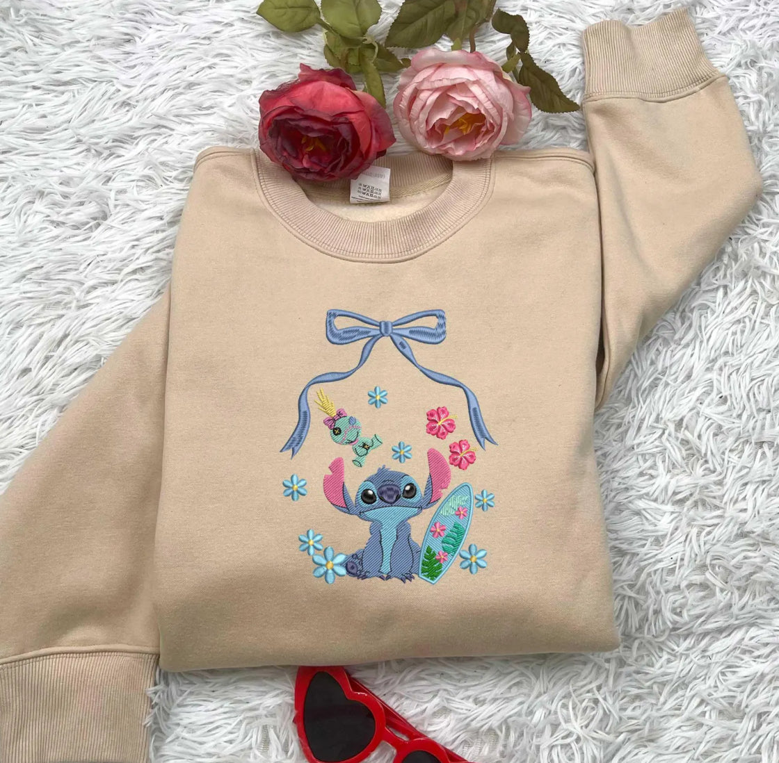 Spring Embroidery Crewneck Sweater