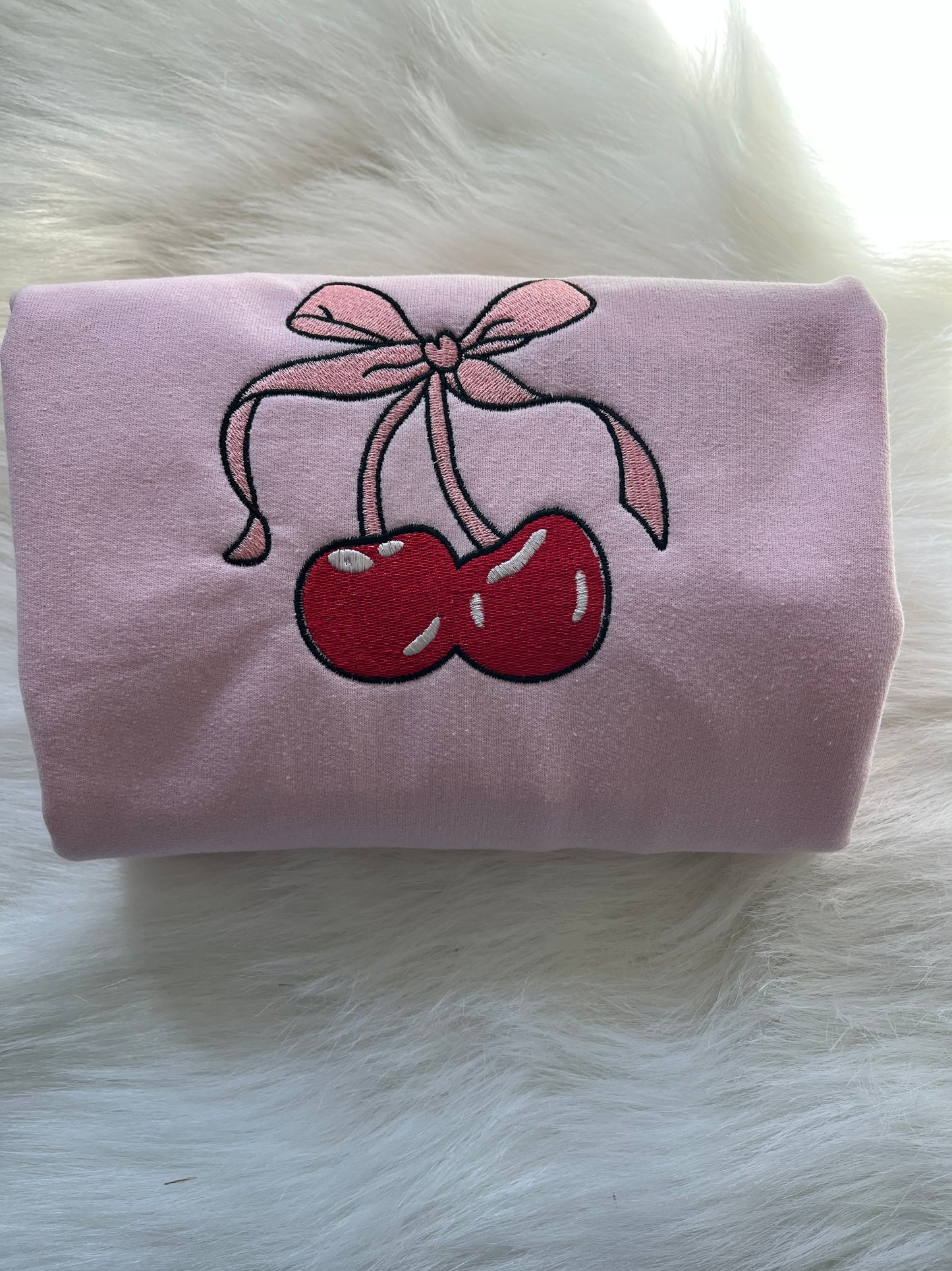 Coquette Cherry Embroidered Crewneck