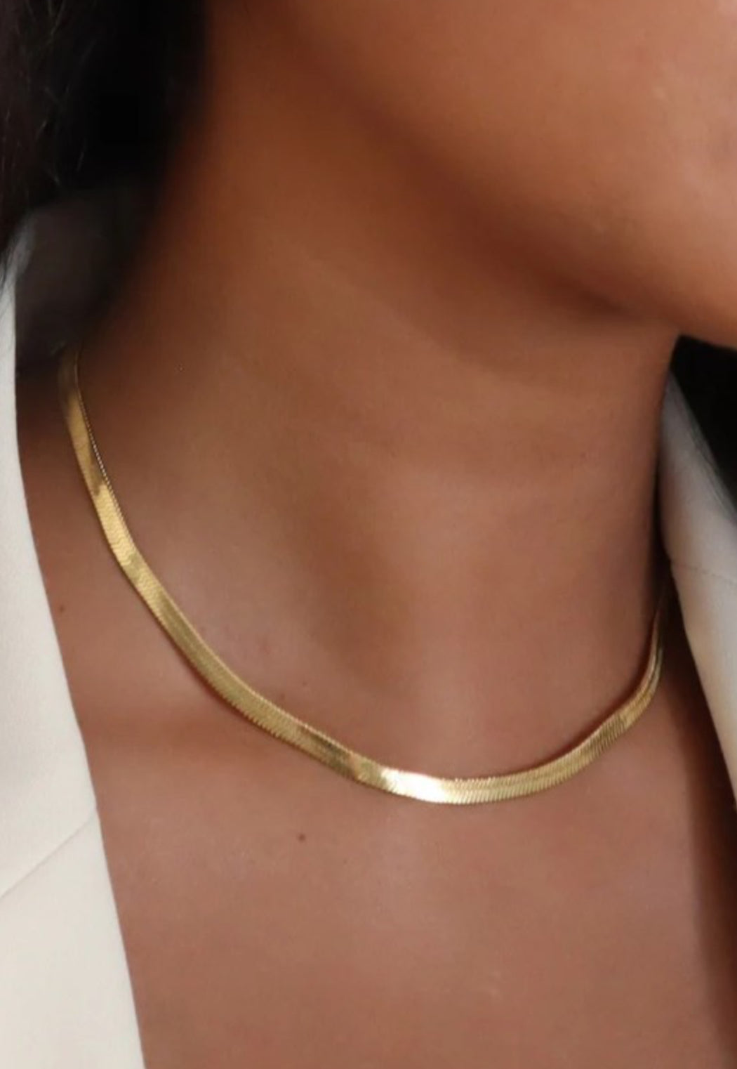 Emma 18K Non-tarnish Stainless Steel Herringbone Necklace