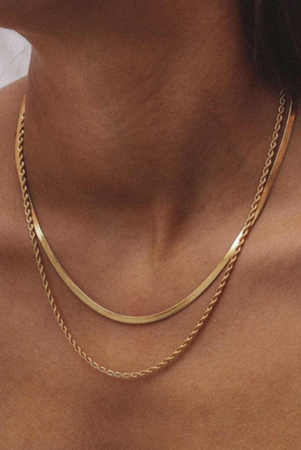 Amy 18K Gold Dipped Stainless Steel Layered Necklace