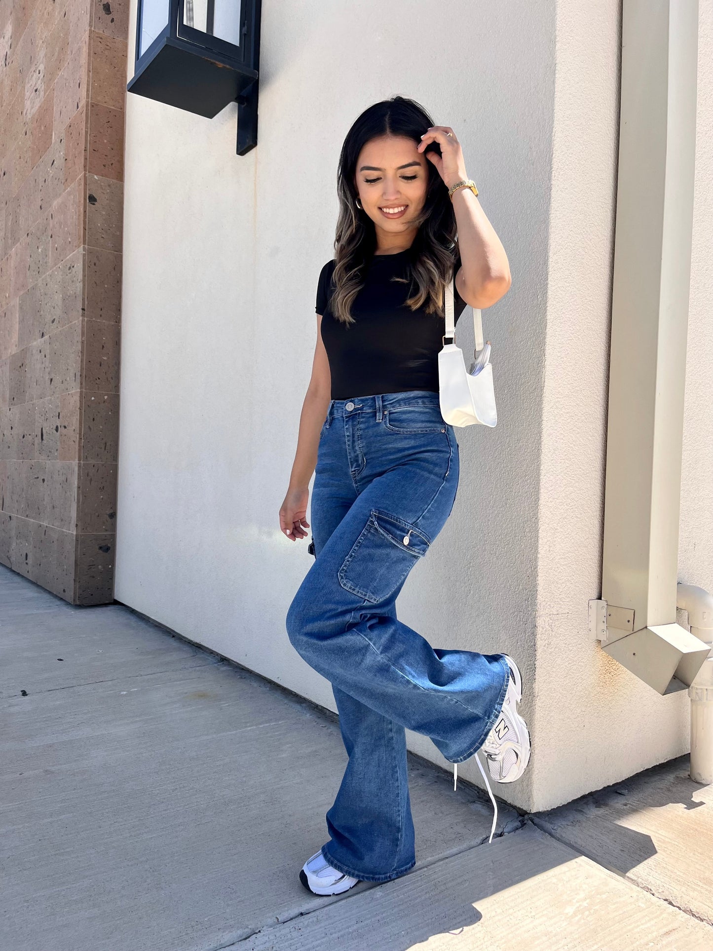 Mason Cargo Denim Jeans - WHITE