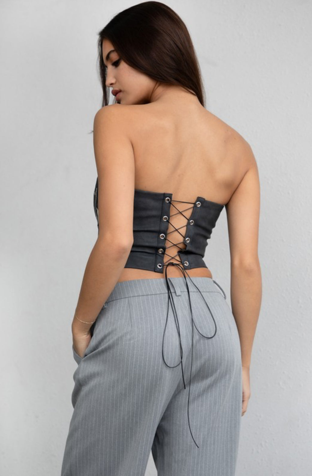 Luna Cowgirl Corset Top- black