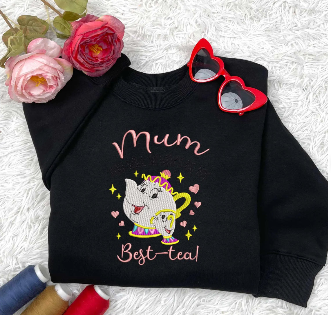 Mum Embroidery Crewneck Sweater