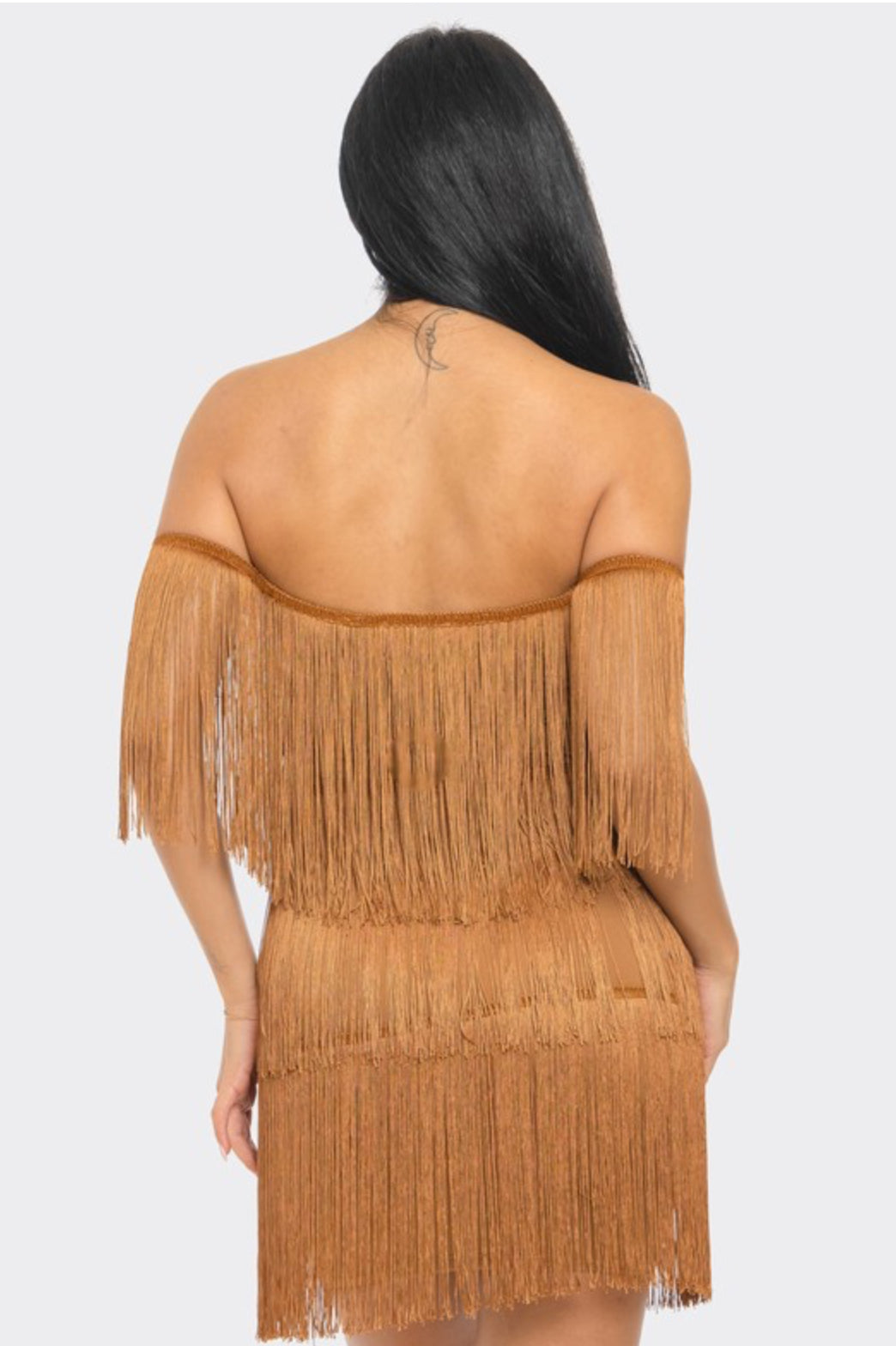 Diana Fringe Dress - Caramel