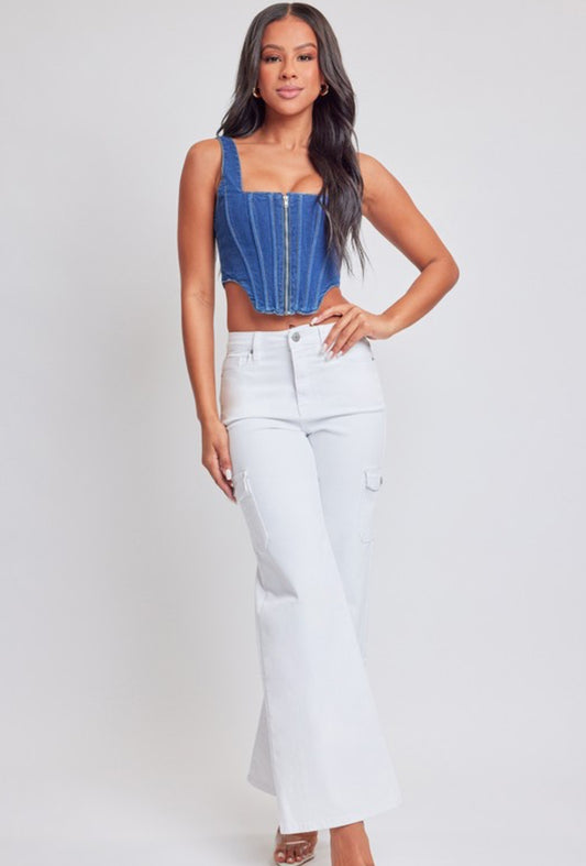 Mason Cargo Denim Jeans - WHITE