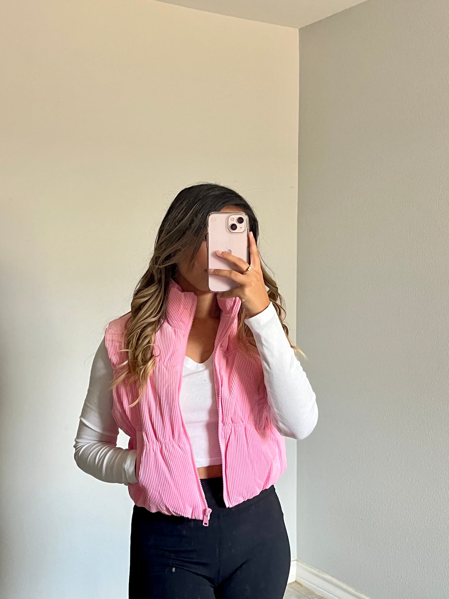 Andy Corduroy Vest- pink