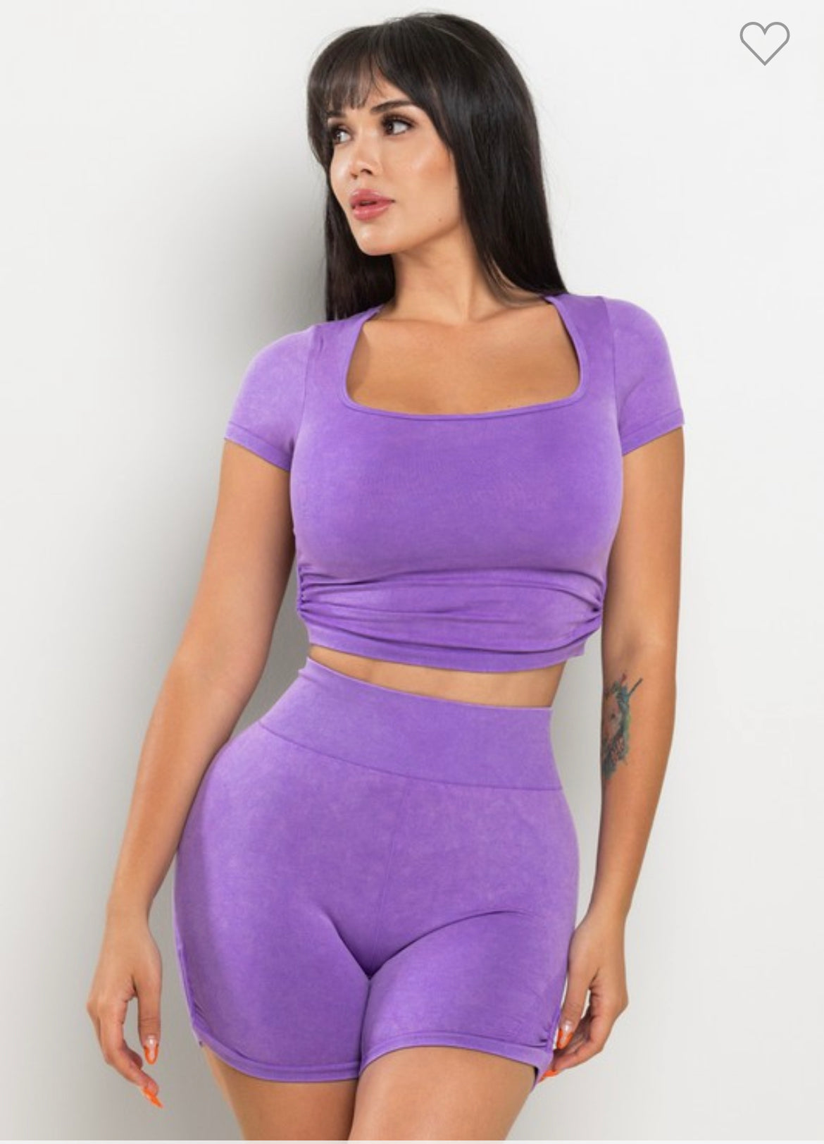 Luna Biker Short Set - Purple