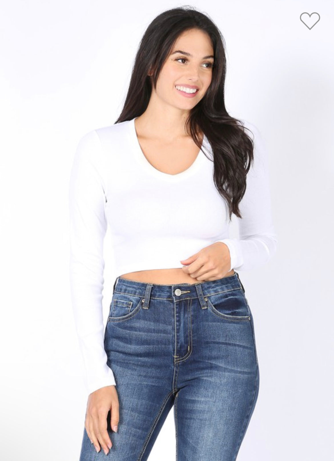 Celia Ribbed Crop Top -White
