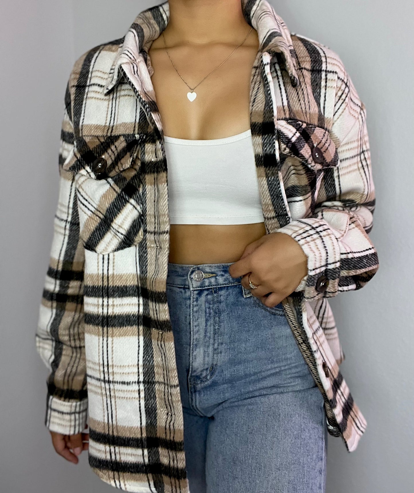 AMY PLAID SHACKET