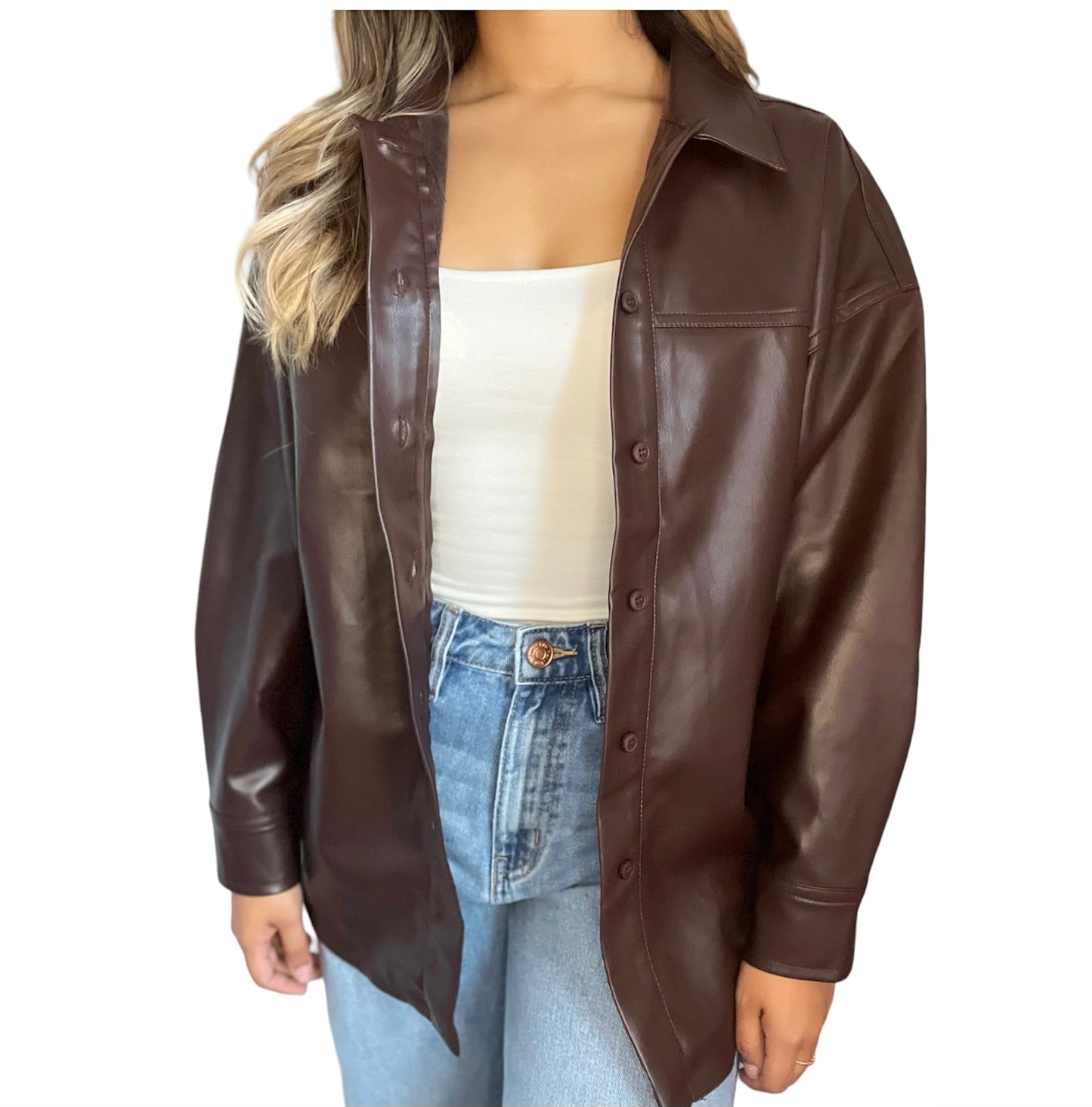 Andrea Leather Jacket- Brown