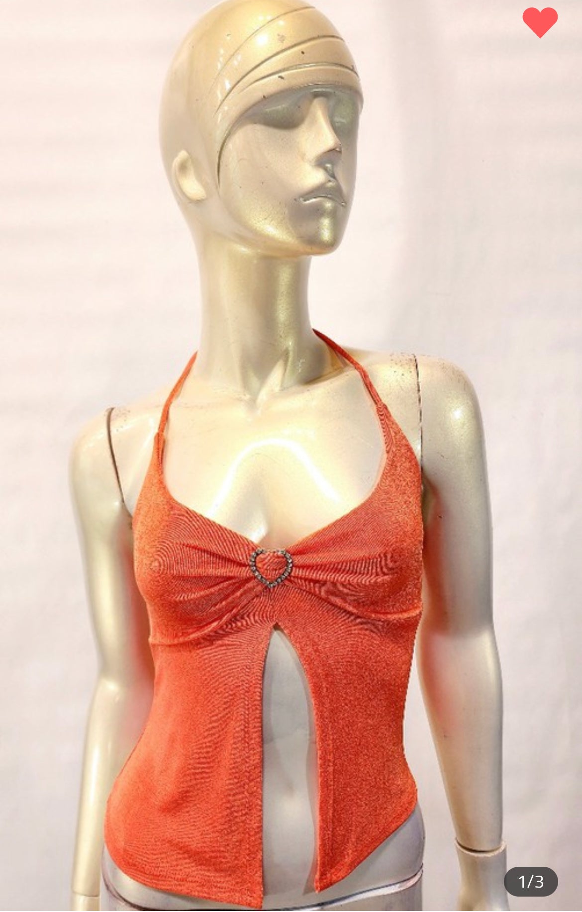 Karol Knit Halter Flyaway Top - Orange