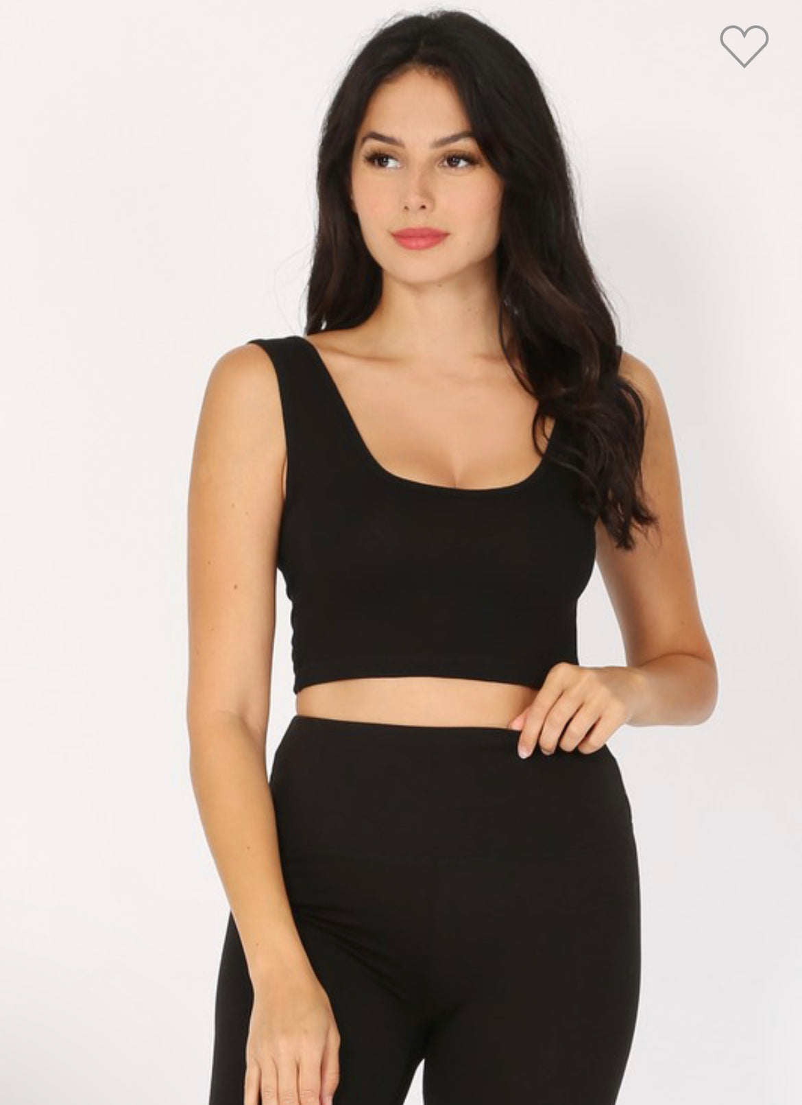 Stela Basic Crop Top - Black