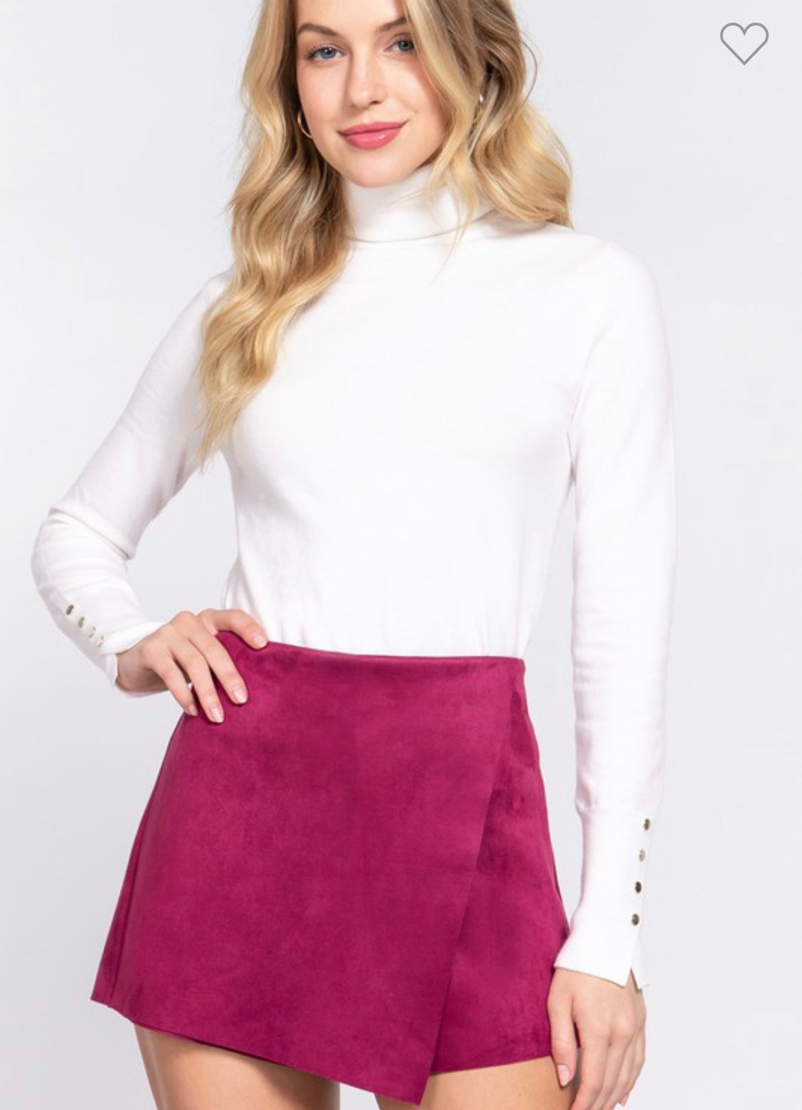 Ava Suede Skort- Plum