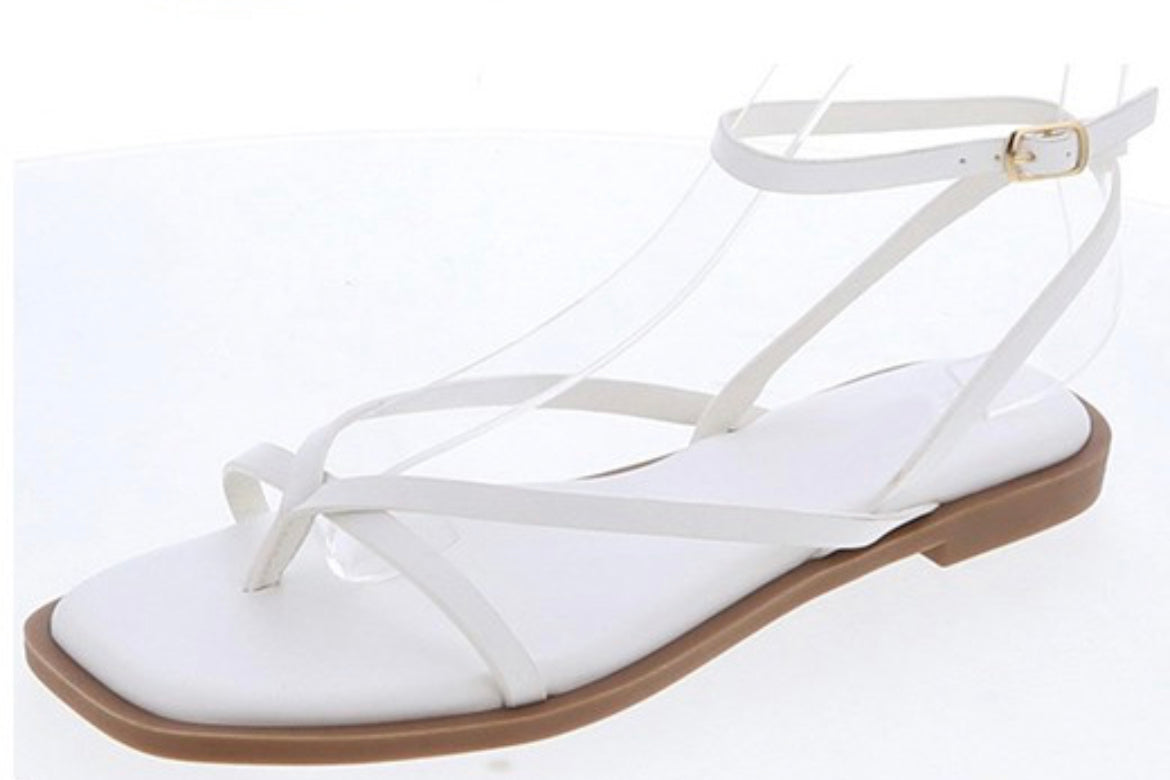 Angela Stappy Sandals - White