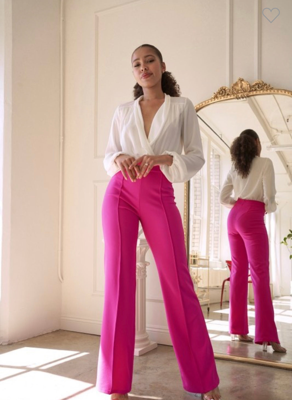 Tori High Waist Dress Pants - Fuchsia