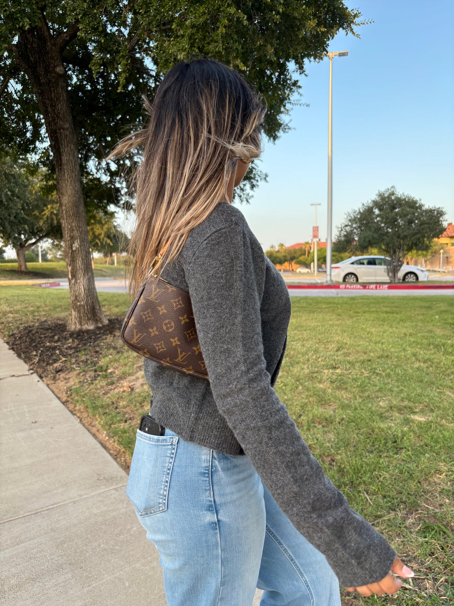 Charlotte Button Down Long Sleeve Cardigan- Charcoal