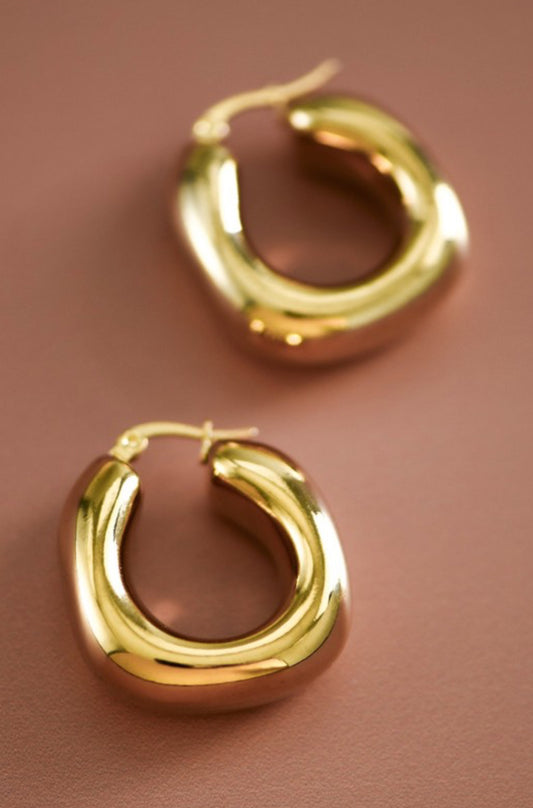 18K Non-tarnish Stainless Steel Hoops