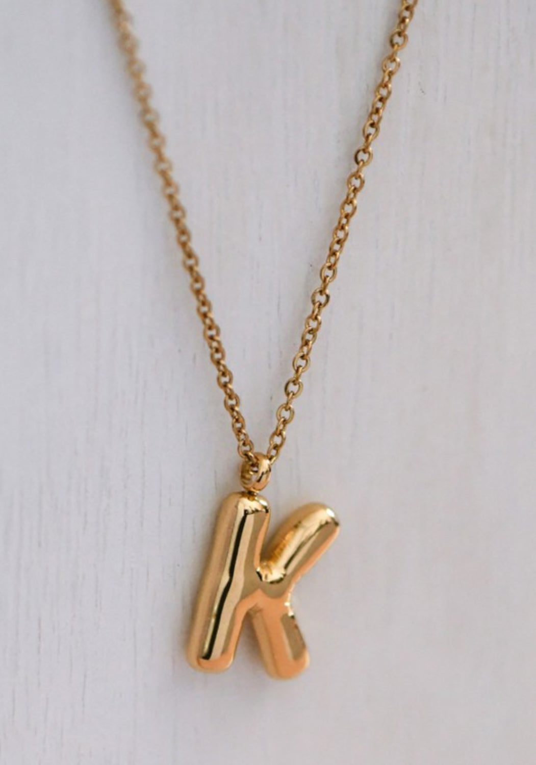 Bubble Letter 18K Non-tarnish Stainless Steel Necklace