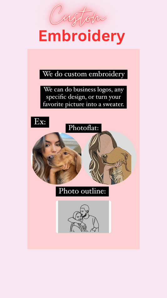 Custom photo embroidery ( please read description box)
