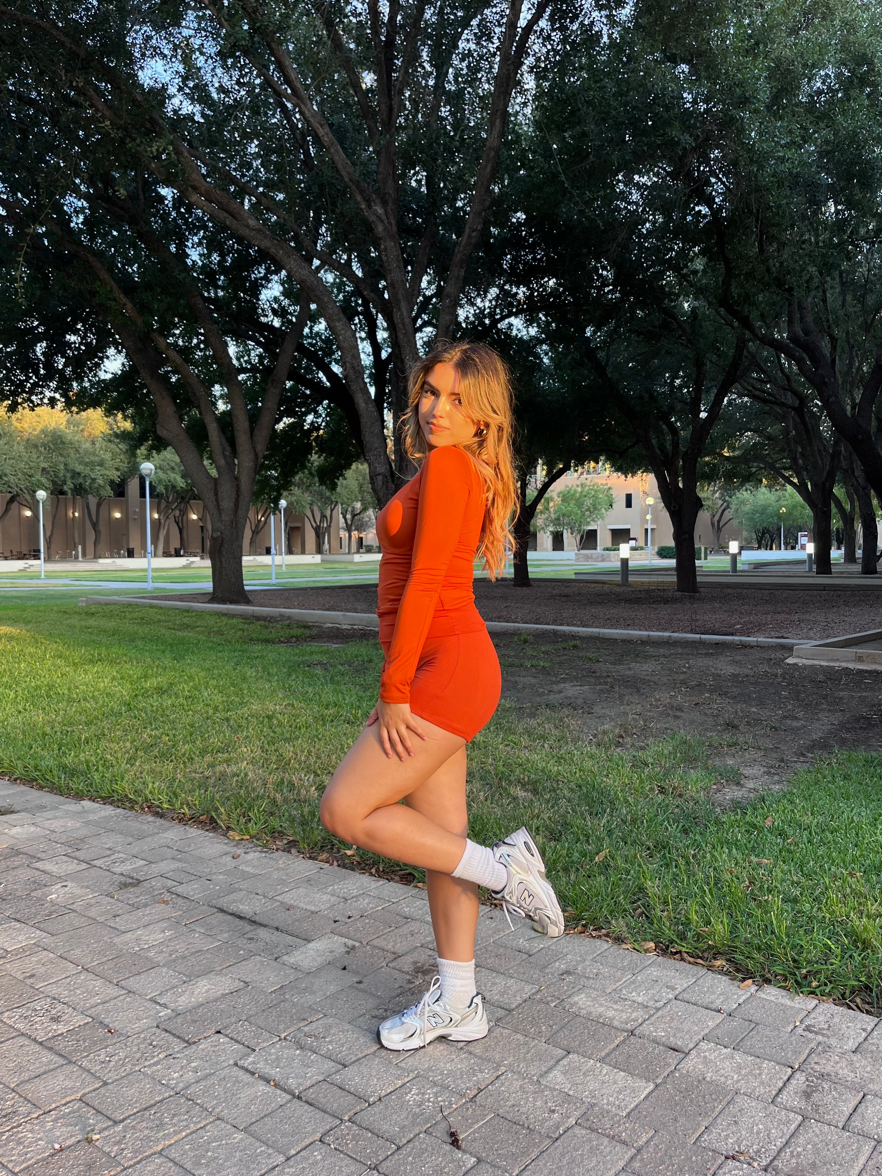 Ariana Fold Over Shorts- Pumpkin