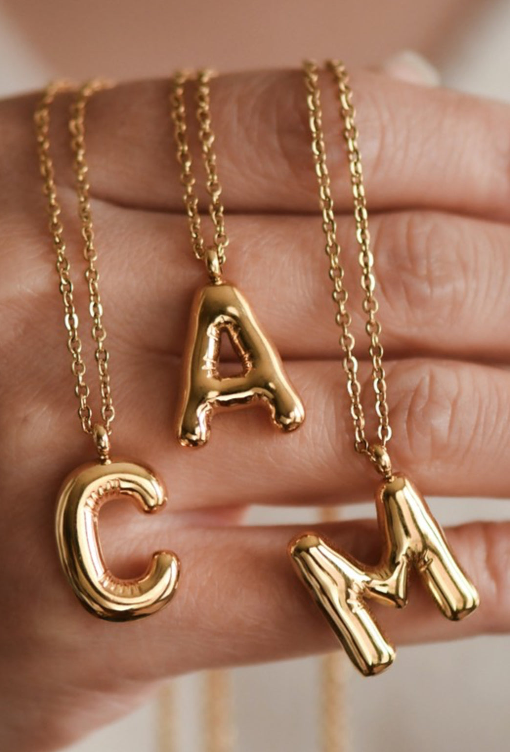 Bubble Letter 18K Non-tarnish Stainless Steel Necklace