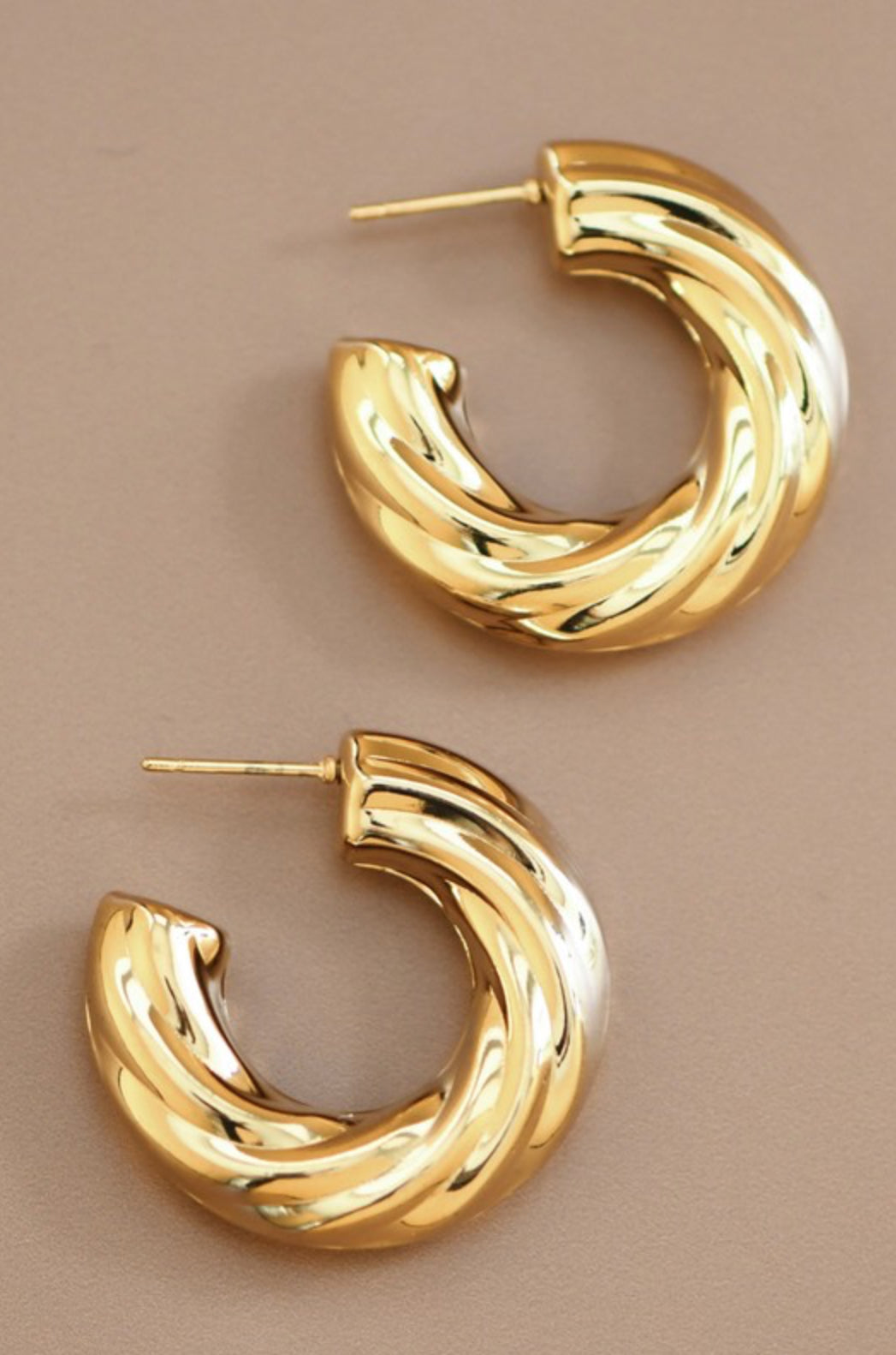 18K Non-tarnish Stainless Steel Hoops