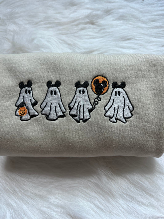 Halloween Ghost Embroidered Crewneck