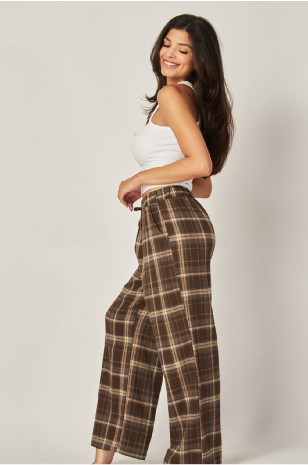 Ivy Plaid Pajama Pants - Brown