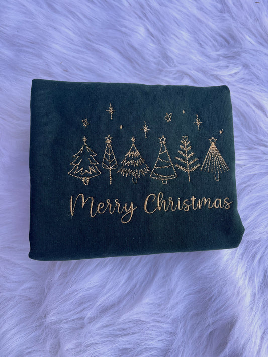 Merry Christmas Embroidered Crewneck