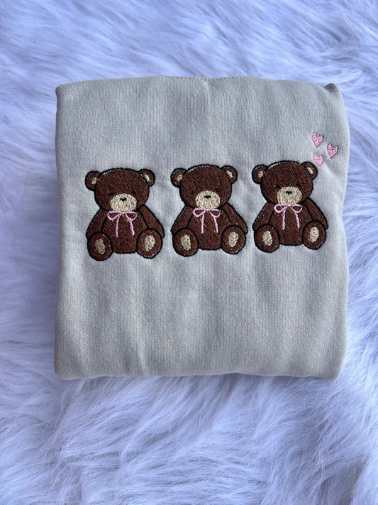 Teddy Bear Embroidered Crewneck