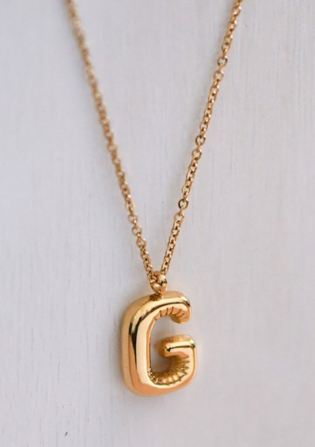 Bubble Letter 18K Non-tarnish Stainless Steel Necklace