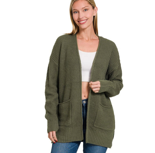 Angelina Cardigan Sweater- Olive