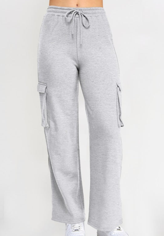 Julie Cargo Sweatpants- Ice Grey