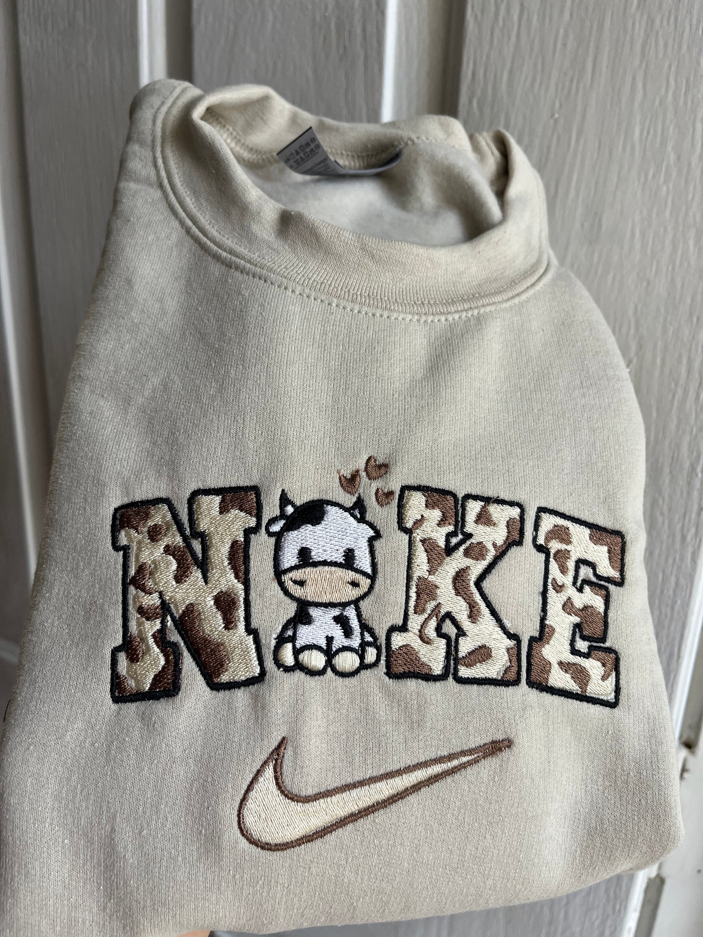 Cow Embroidered Crewneck