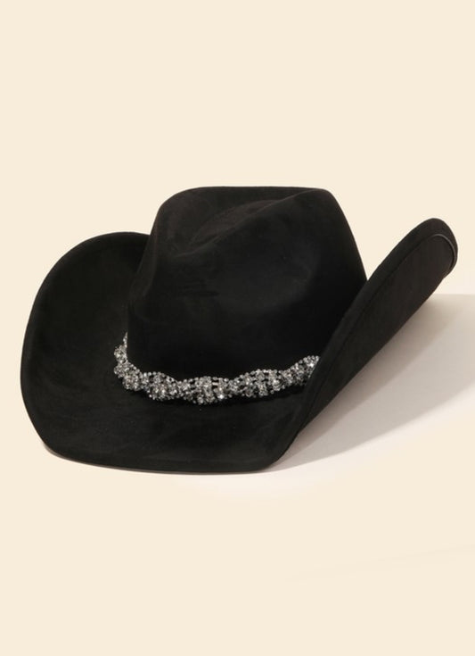 Rhinestone Chain Cowgirl Hat