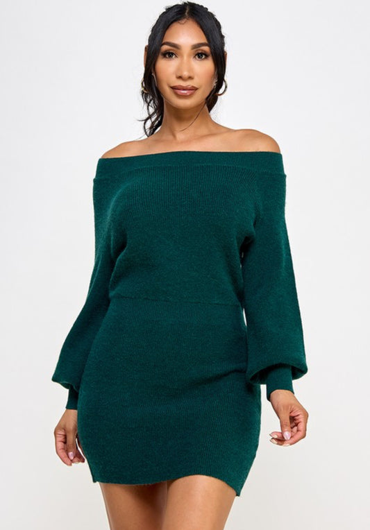 Esmeralda Sweater Dress - Hunter Green