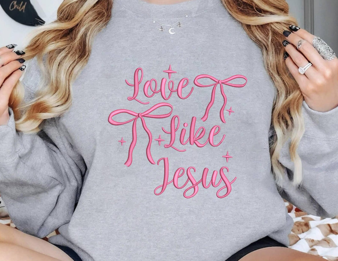 Love like Jesus Embroidery Crewneck Sweater