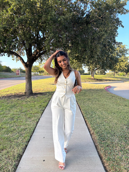 Camila Halter Vest & High Waist Dress Pants Set