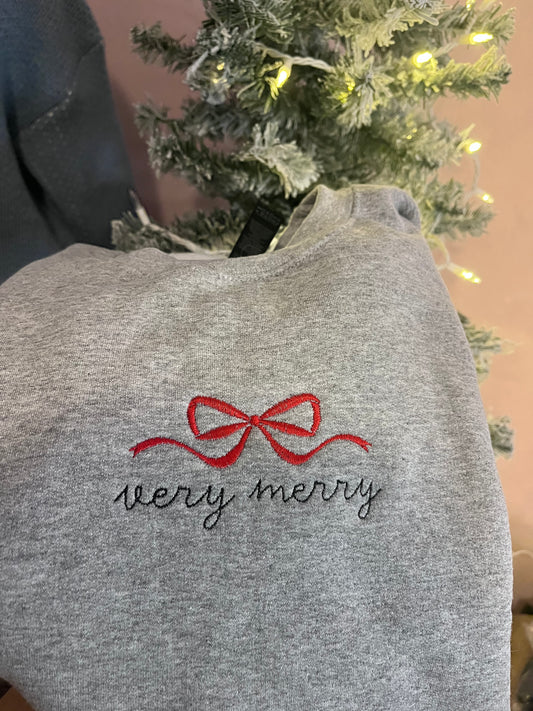 Very Merry Embroidered Crewneck Sweater