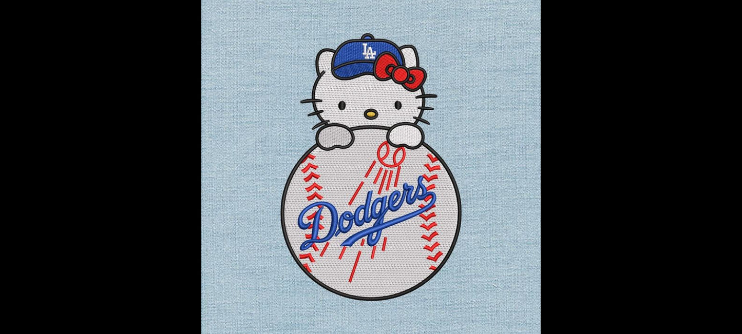 Hello Kitty Dodgers Embroidery Crewneck
