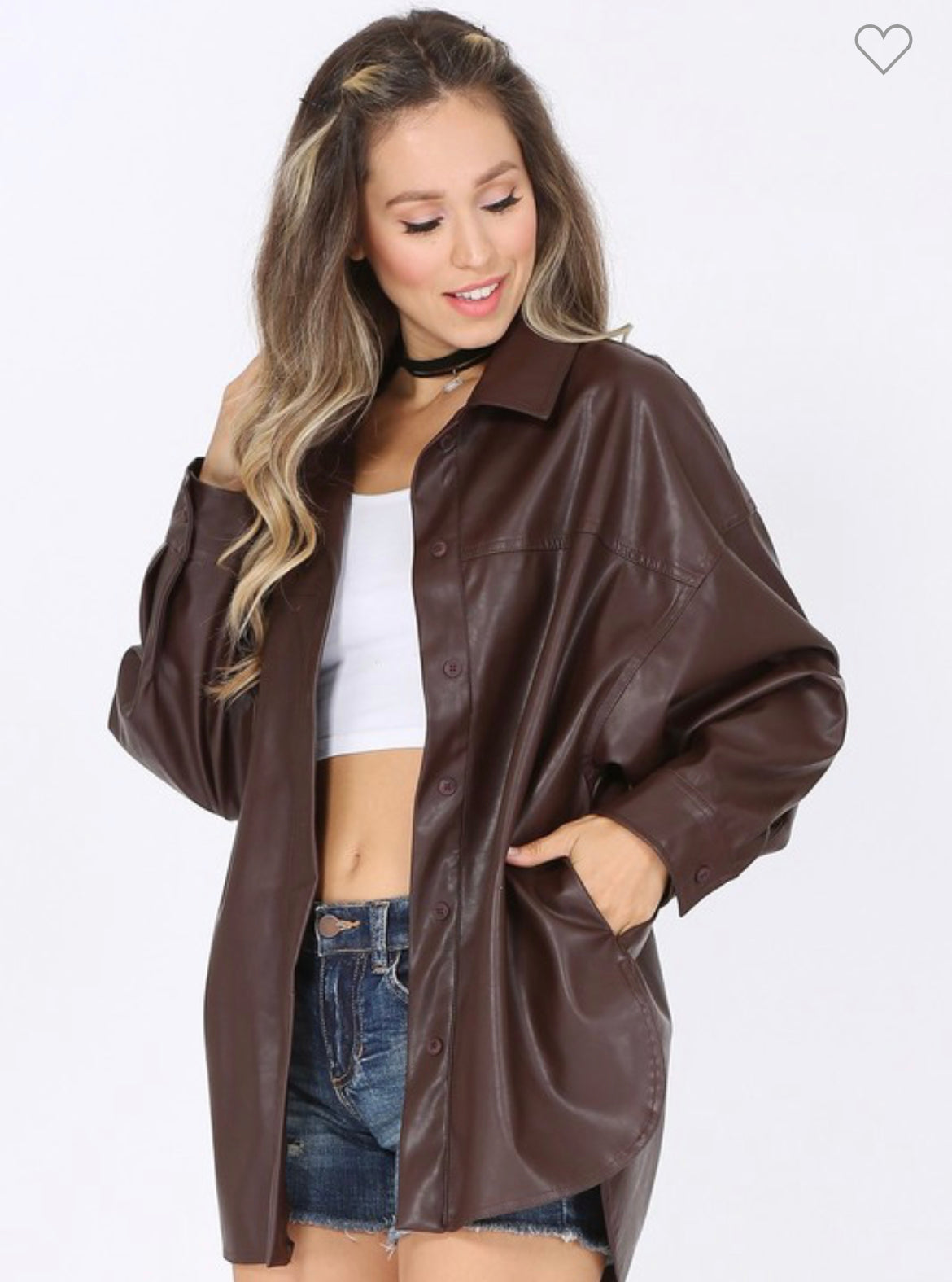 Andrea Leather Jacket- Brown
