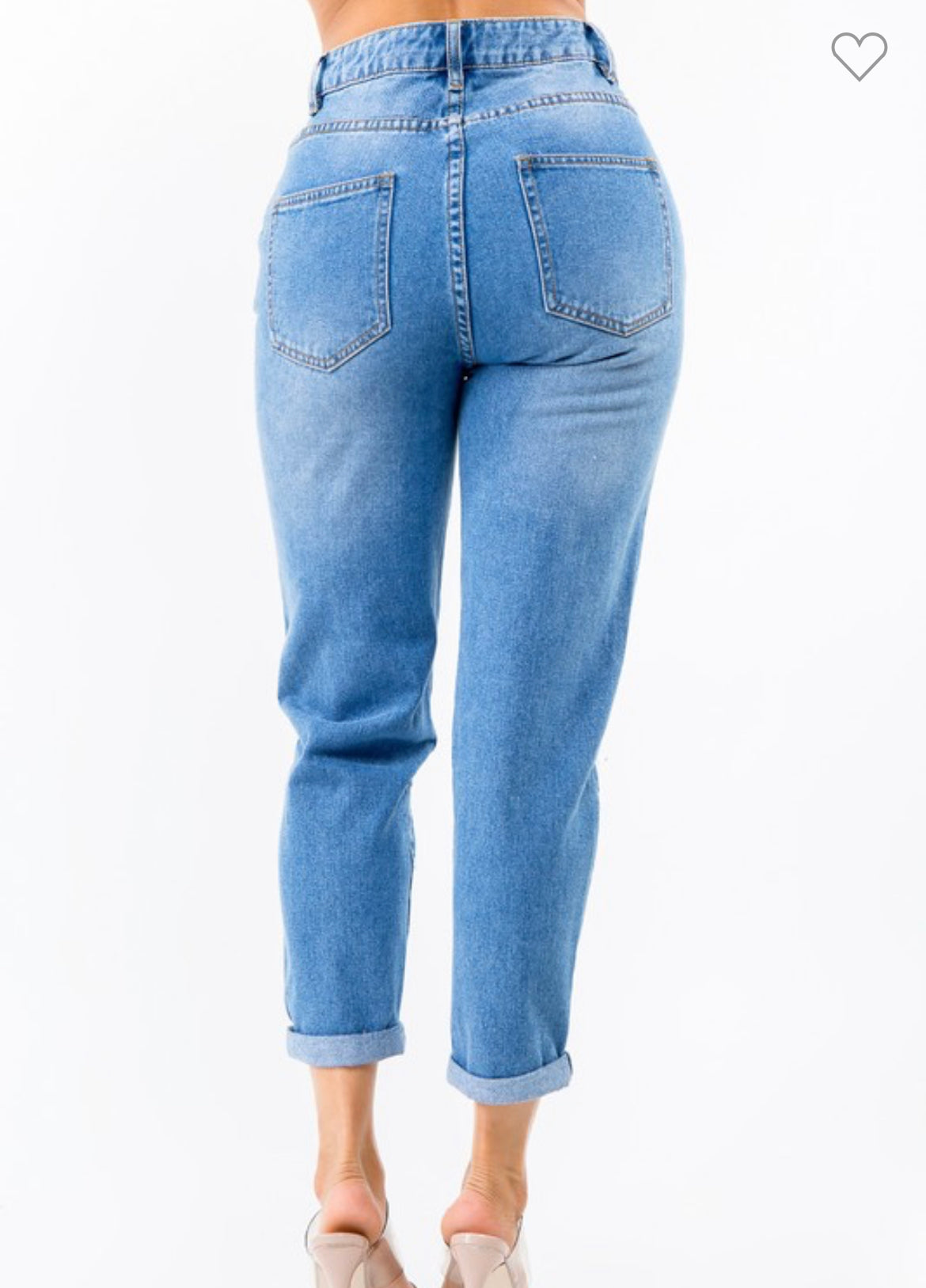 Ximena High Waist Mom Jeans - Blue Wash