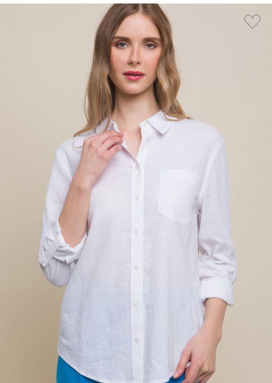 Stephanie Button Up - White