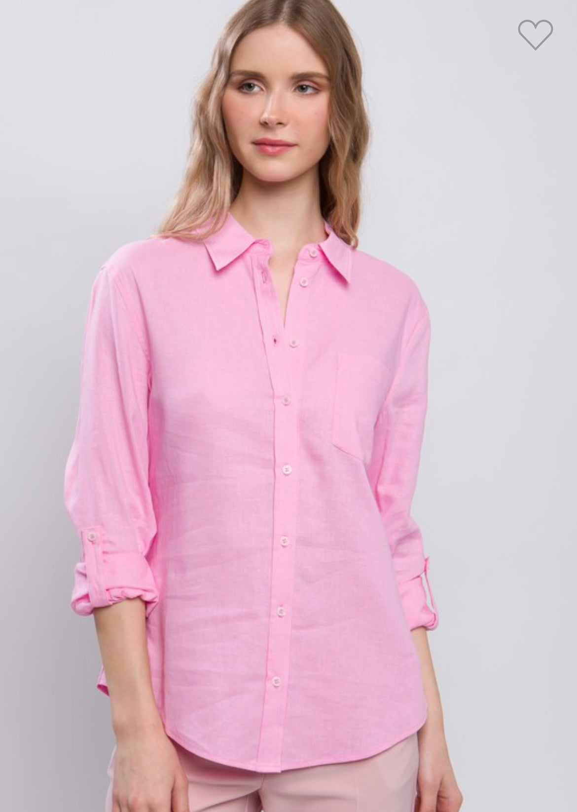 Stephanie Button Up - Pink
